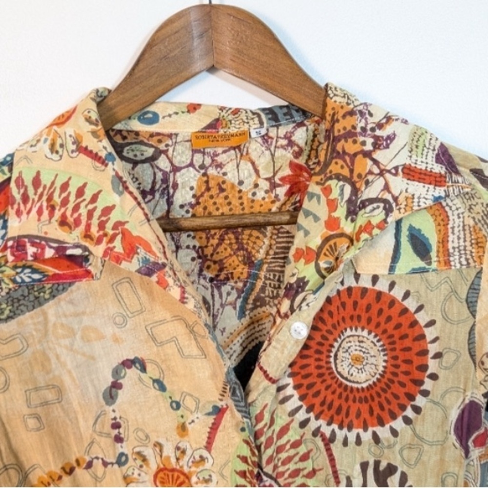 Roberta Freymann Boho Patchwork Dress Small Cottagecore Artsy - Picture 3 of 8